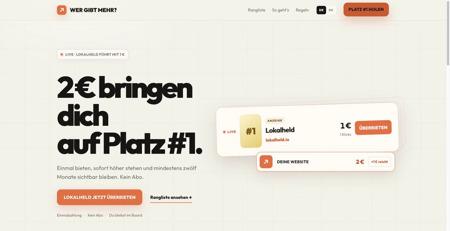 Startseite Wer gibt mehr?