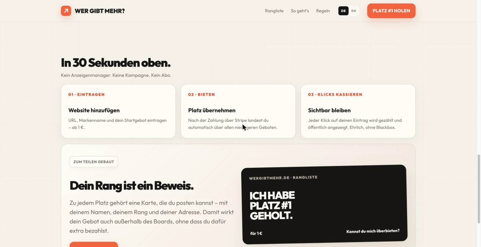 So geht's – Wer gibt mehr?